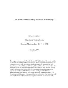 What is Reliability?