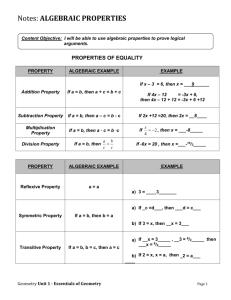 pg 1-6 Algebraic Properties