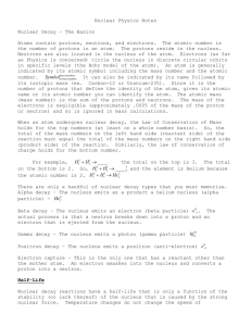 Nuclear Physics Notes - Reading Community Schools