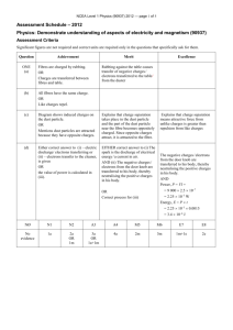 NCEA Level 1 Physics (90937) 2012 Assessment Schedule