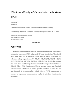 Electron affinitiy of Ce and electronic states of Ce-