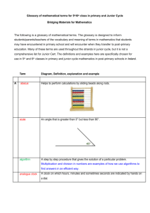 Session 3 - Full glossary of maths terms to be used in both