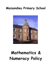 Maths Policy - Maisondieu Primary School