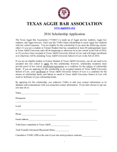 2016 TABA Scholarship Application Form