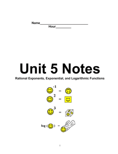 Unit 7 Notes: Exponential and Logarithmic Functions