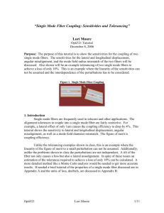 “Single Mode Fiber Coupling: Sensitivities and Tolerancing”