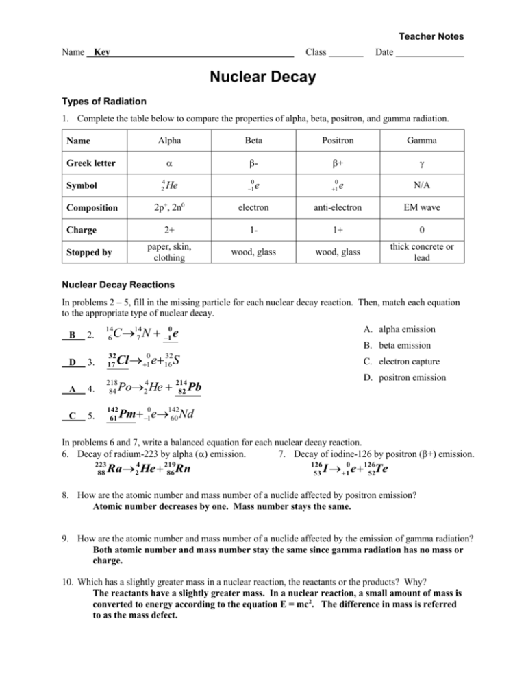 50-nuclear-decay-worksheet-answer-key