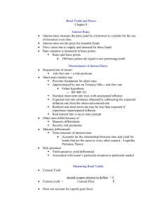 Bond Yields and Prices
