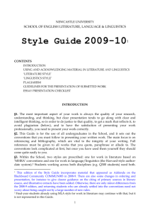 School of English Style Guide - Newcastle University Staff Publishing