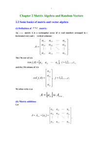 2.2 Some basics of matrix and vector algebra
