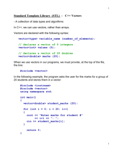 C++ Vectors