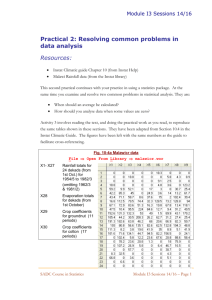 Practical 2: Resolving common problems in data analysis
