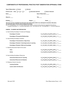 Observation Appraisal Form - North Olmsted City Schools