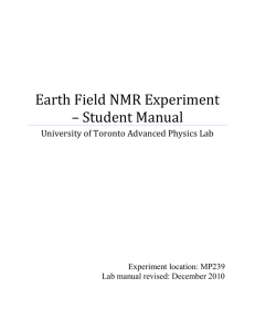 Earth Field NMR Experiment - Department of Physics