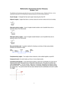 Mathematics Assessment Anchor Glossary