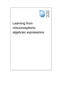 Learning from misconceptions: algebraic expressions