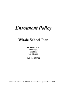 Enrolment Policy - St. Annes National School