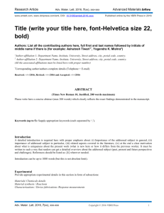 Title - Advanced Materials Letters