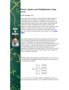 Matrix Algebra and Multiplication Using Excel