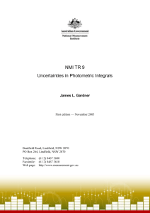 NMI TR 9 Uncertainties in Photometric Integrals