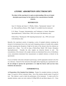 ATOMIC ABSORPTION SPECTROSCOPY