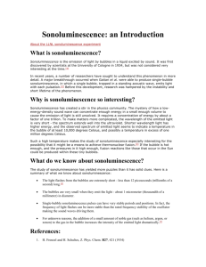 Sonoluminescence: an Introduction