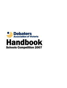 Schools Competition Handbook - Debaters Association of Victoria