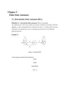 Chapter 3 Finite State Automata 3.1 Deterministic Finite Automata