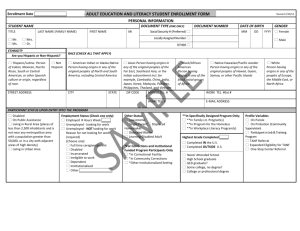 texas adult education student assessment and placement data form