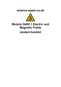 Module G485.1 Electric and Magnetic Fields - science