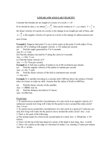 LINEAR AND ANGULAR VELOCITY