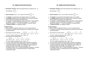 C4 Algebra and Functions