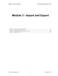 Module 3 - Import and Export