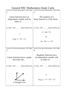Preliminary Mathematics Study Cards