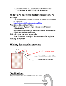 accelerometers, function generator, and frequency spectra