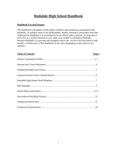 Rudsdale High School Handbook - Oakland Unified School District