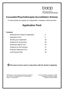 Counsellor/Psychotherapist Accreditation Scheme