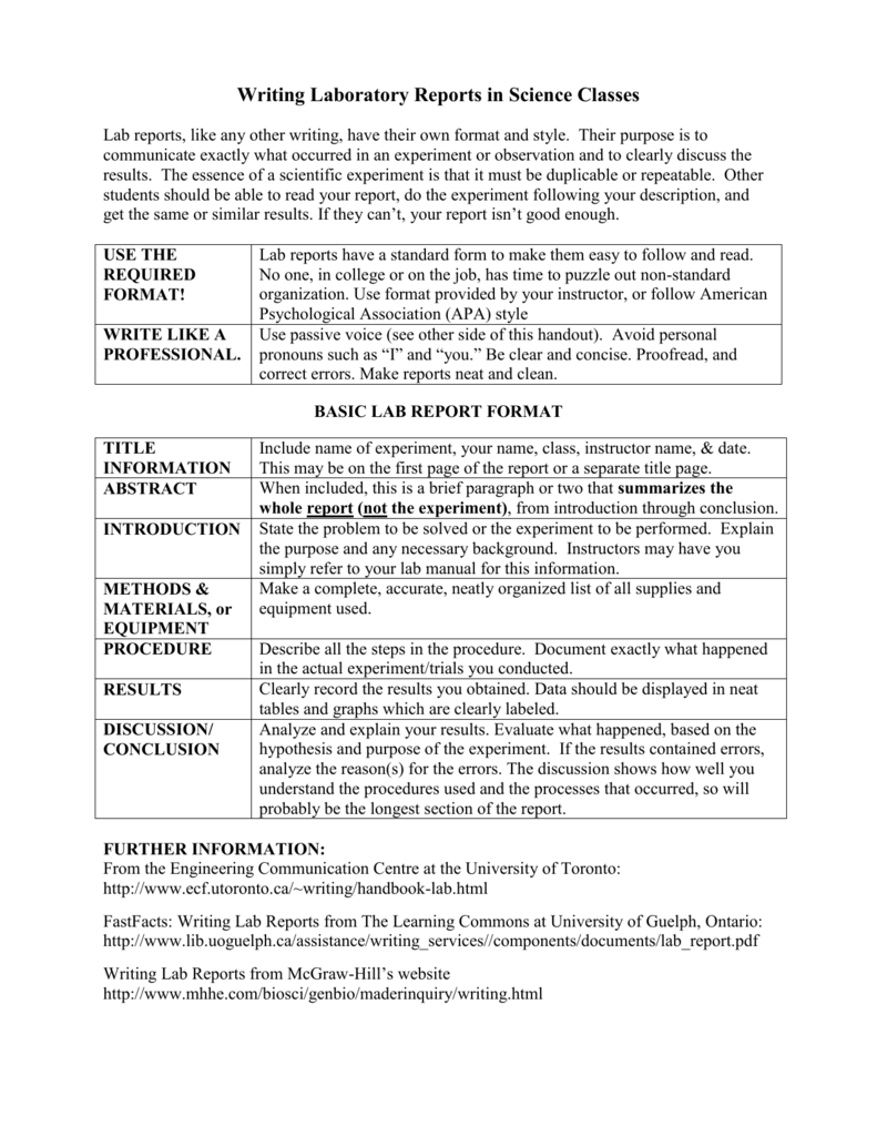 abstract example for engineering report Intended For Engineering Lab Report Template