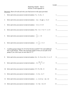 NAME Beginning Algebra – Quiz 5 Section 2.8 and Appendix D