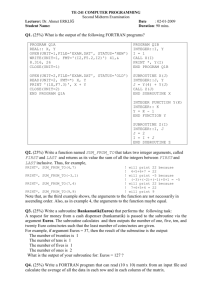 Write a Fortran subroutine that returns the inverse of matrix A in