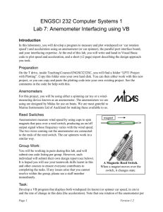 Lab 7 Anemometer Interfacing using VB