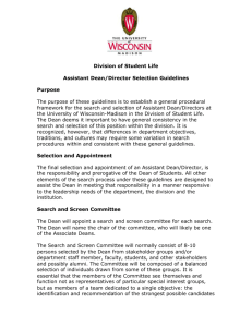 Assistant Dean/Director Selection Guidelines