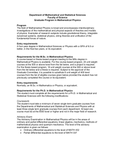 MathPhysics - Mathematical and Statistical Sciences