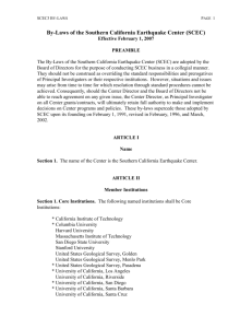 SCEC3 By-Laws - Southern California Earthquake Center