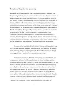 Energy Loss of Charged particles by scattering