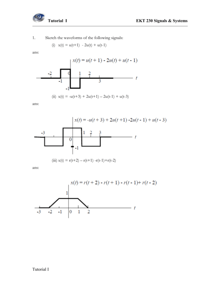 HW 3 solution  HW 3 sol  EE348 Homework Solution 1 Sketch each of the following  signals 2  Studocu