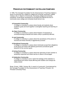 Principles for Community on College Campuses