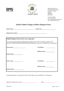 Form P - school additional tuition request