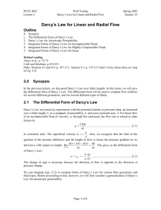 2.1 The Differential Form of Darcy`s Law
