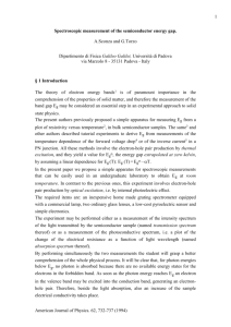 1 Spectroscopic measurement of the semiconductor energy gap. A